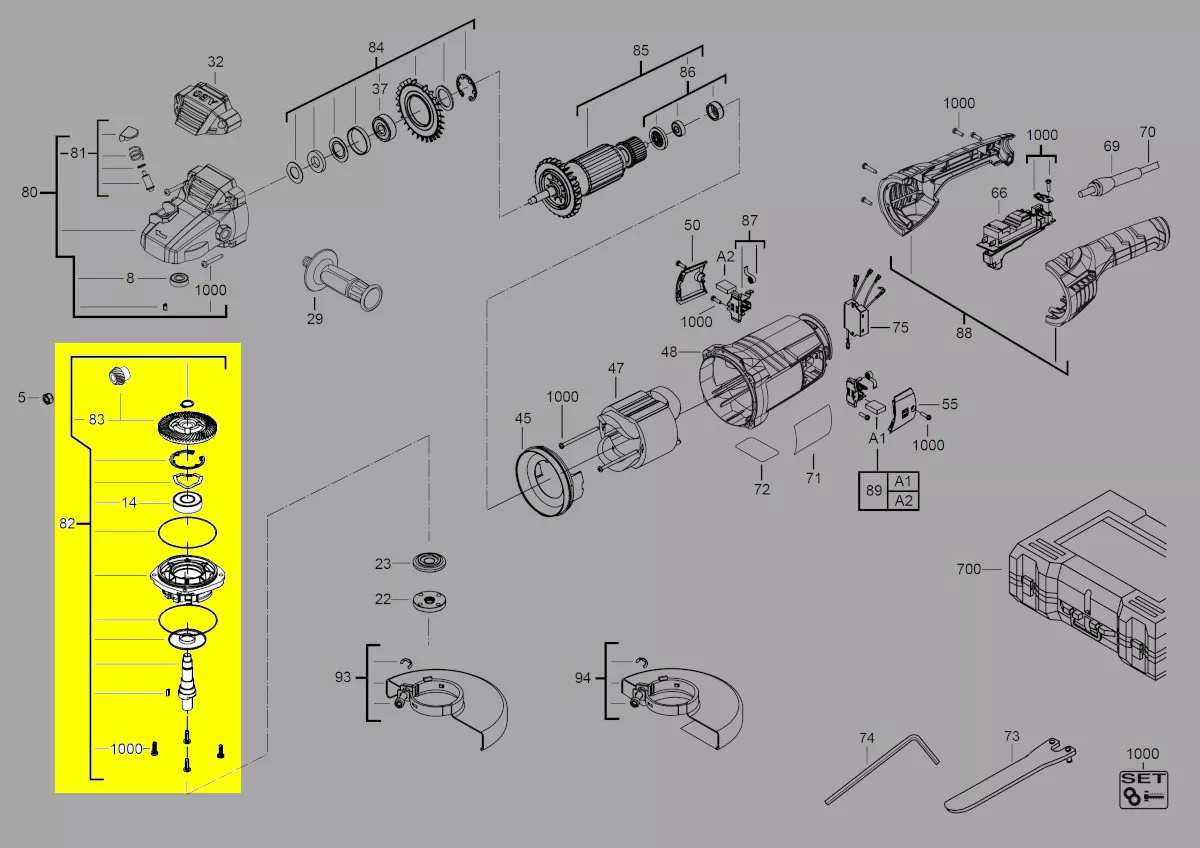 flasque + couronne + broche réf. 4931446764 AEG